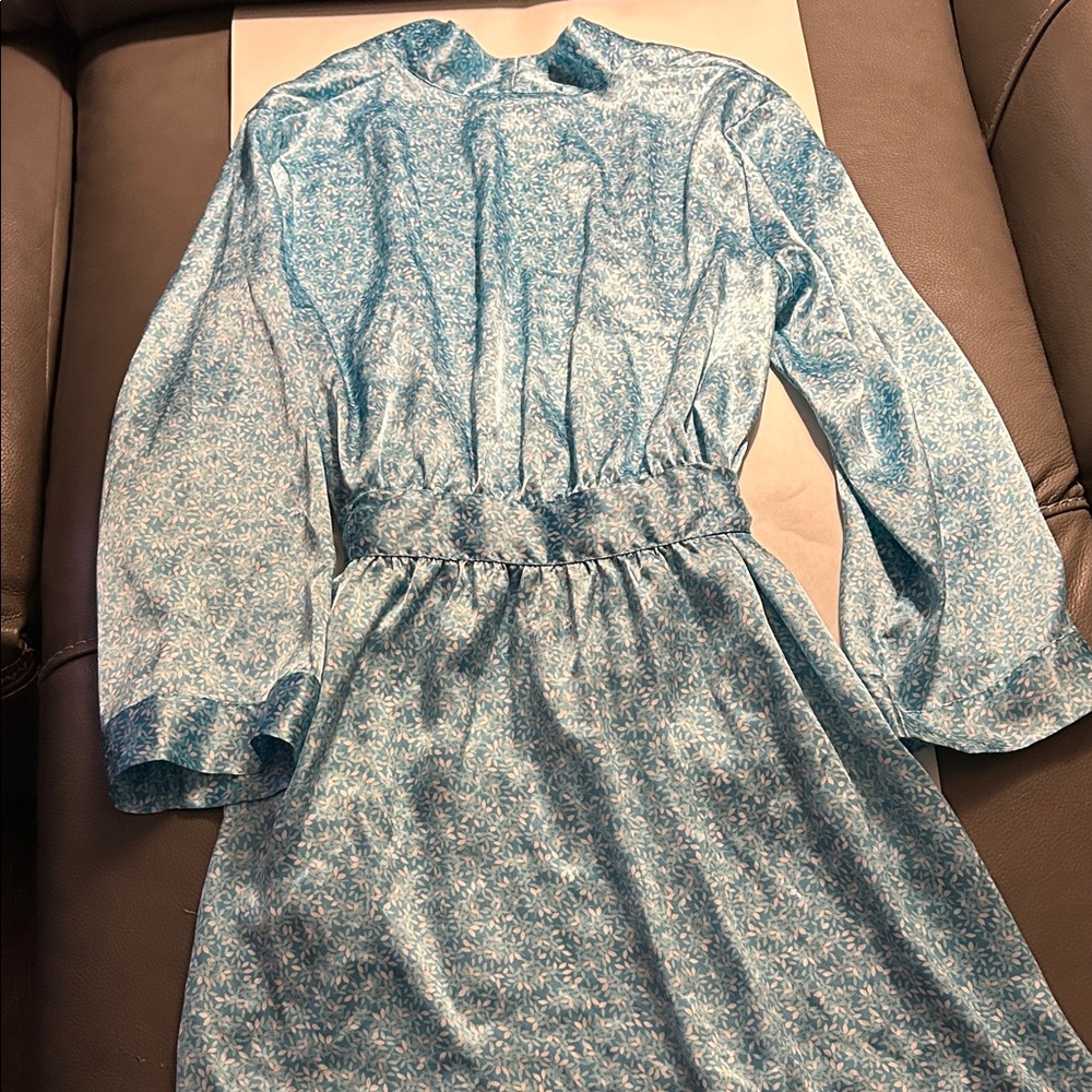 Morgan Taylor Intimates Vintage Blue Floral Robe Size M - Picture 6 of 6